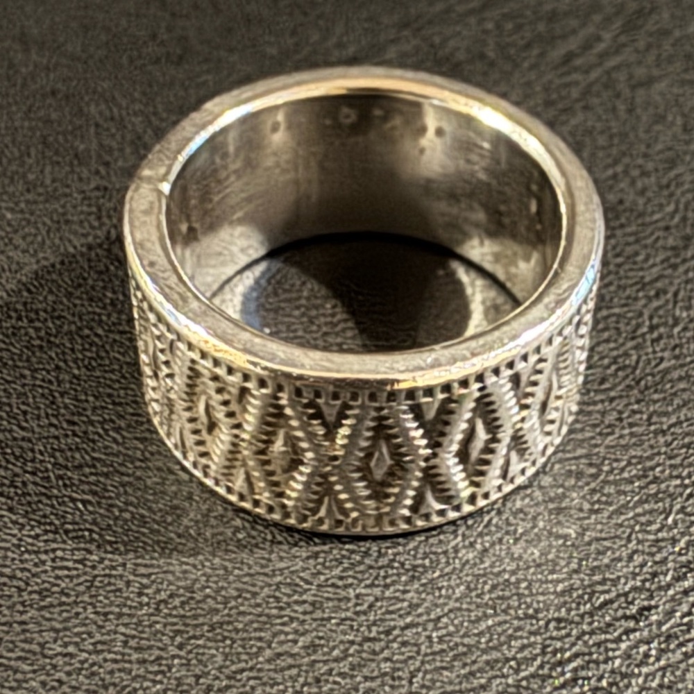 Sterling Silver Patterned Ring - image 1